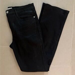Frame Denim Le Mini Boot Jeans in Film Noir Coated Size 30